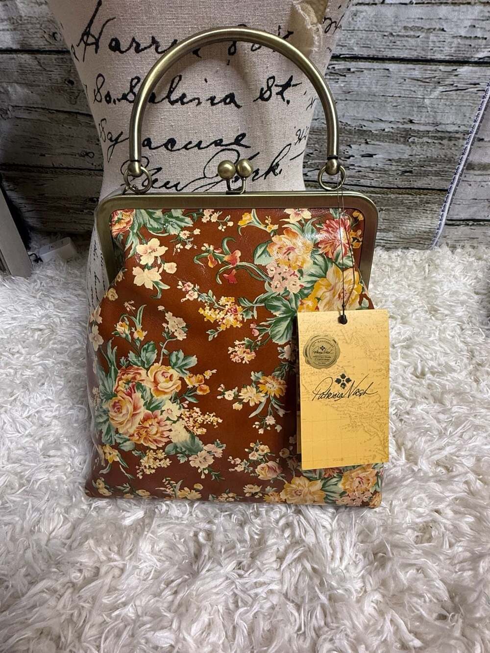 Patricia Nash Vintage Botanical Amalfitana Satchel Purse NWT